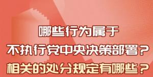 【學(xué)習(xí)在線】哪些行為屬于不執(zhí)行黨中央決策部署？相關(guān)處分規(guī)定是什么？